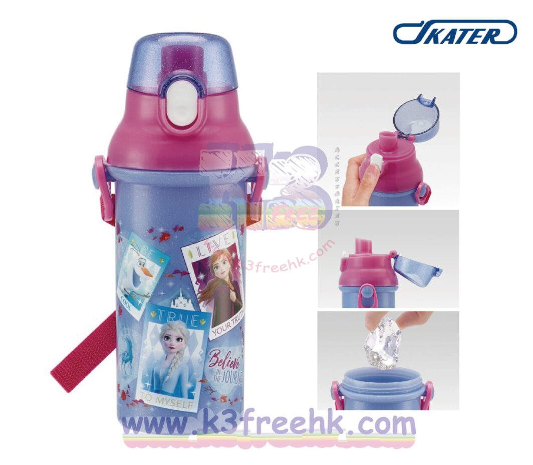 Skater Direct Drinking Plastic One Touch Bottle 480ml-Frozen(Purple)