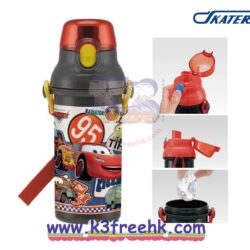 日本製 Skater 直飲水樽 480ml - 反斗車王 (黑色) Skater Direct Drinking Plastic One Touch Bottle 480ml - Cars (Black Color)