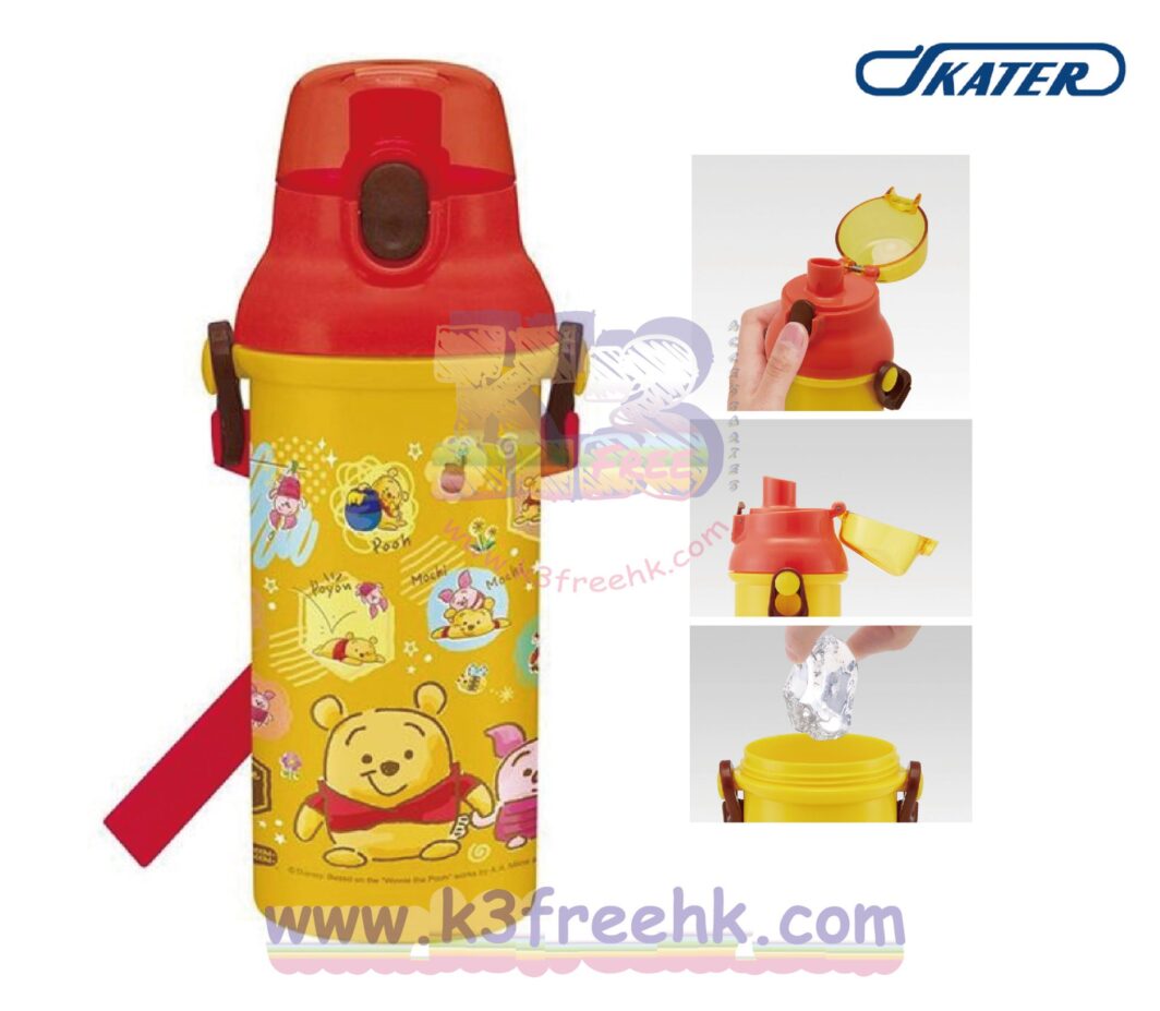 日本製 Skater 直飲水樽 480ml - 小熊維妮 Skater Direct Drinking Plastic One Touch Bottle 480ml - Winnie The Pooh