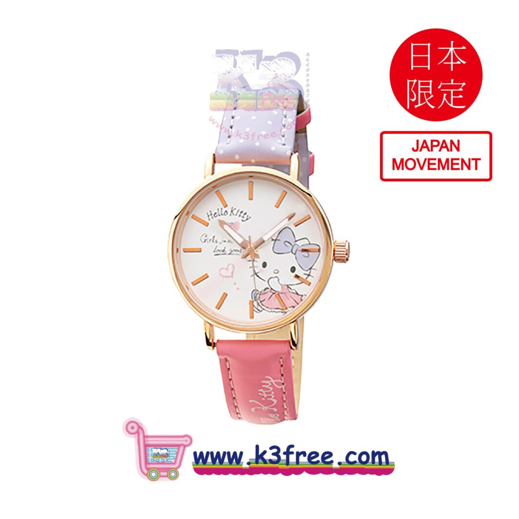 日本限定 Sanrio Hello Kitty 手錶 - 紫粉圓點 Japan Limited Sanrio Hello Kitty Watch - Purple&Pink w/dot