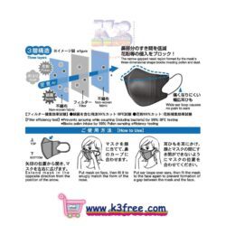 日本製 KOKUBO 3D立體黑色口罩 - 標準 - 5個裝 Japan KOKUBO 3D Black Mask - Regular - 5pcs