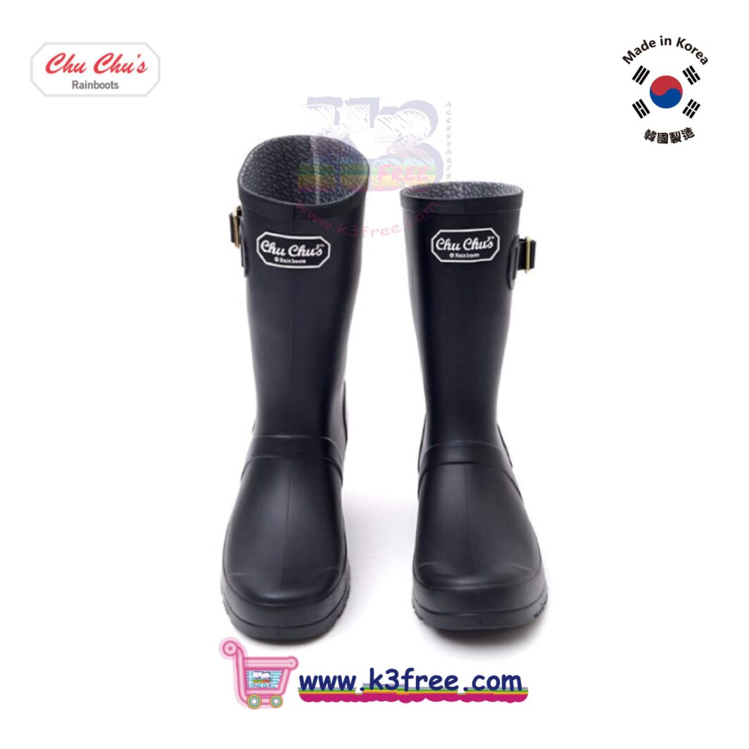 韓國製 CHU CHU's 中筒雨靴 水鞋 水靴 - 黑色 Korea Chu Chu's middle rainboots - Black