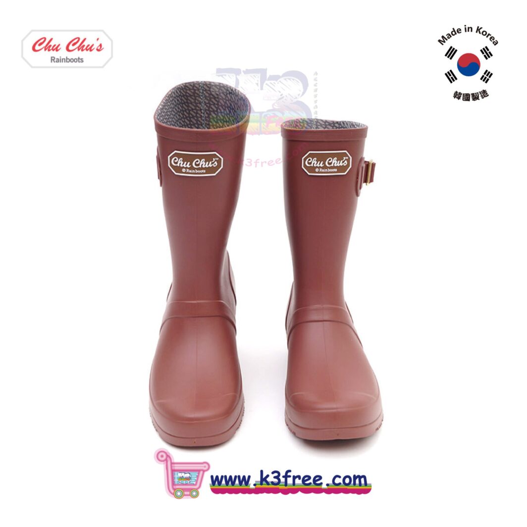 韓國製 CHU CHU's 中筒雨靴 水鞋 水靴 - 啡色 Korea Chu Chu's middle rainboots - Brown