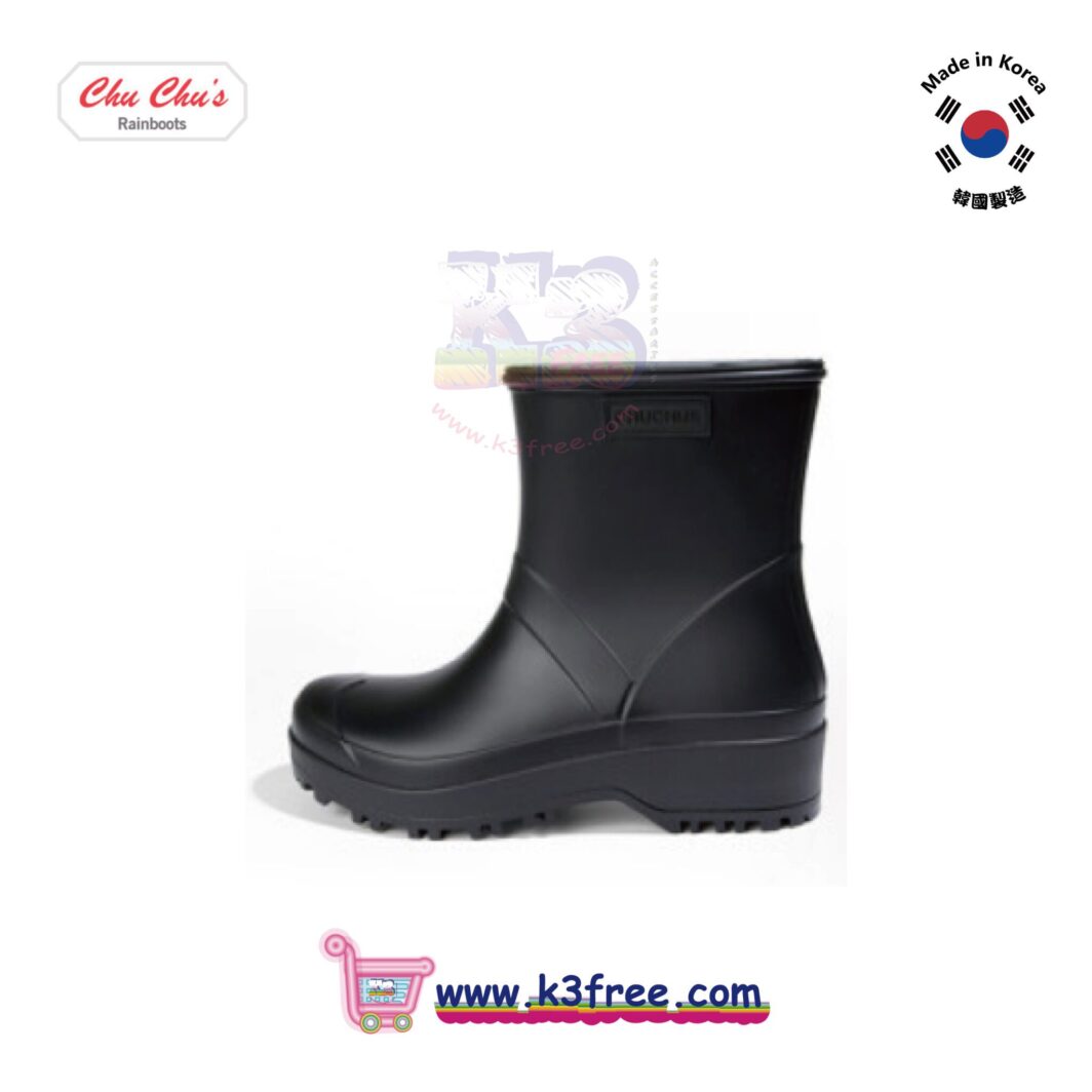 韓國製 CHU CHU's 短筒雨靴 水鞋 水靴 黑色 Korea Chu Chu's short rainboots Black