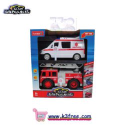 Glow dynamic 救援運輸玩具車2件裝-有燈光和聲音效果 (救護車，消防車) Glow dynamic Rescue Playset 2pcs-with light and sound effects (Ambulance, Fire engine)