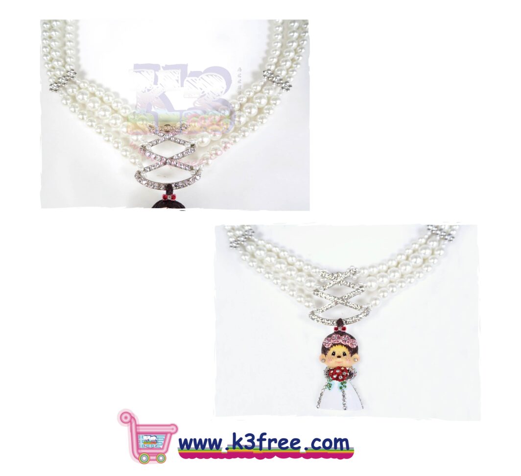 Atelier Monchhichi 司華洛世奇水晶 婚紗造型頸鏈 - 女孩 Atelier Monchhichi Swarovski wedding dress style necklace - Girl