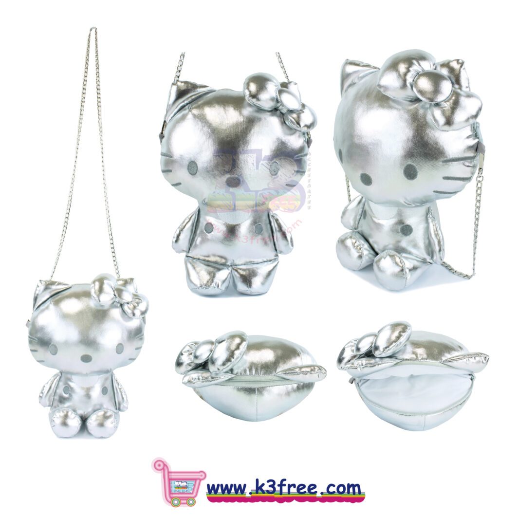 Sanrio Hello Kitty 金屬銀色斜孭袋 手機袋 Sanrio Hello Kitty Metallic Silver Shoulder Bag