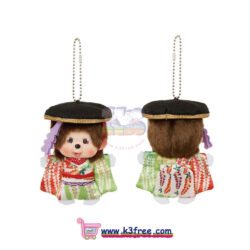 Monchhichi x Kabuki 歌舞伎吉祥物-富士娘 紫藤花精靈 公仔掛飾, Monchhichi x Kabuki Mascot Fuji Musume wisteria flower fairy Plush keychain.