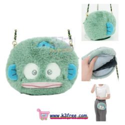 日本 Sanrio Hangyodon 水怪 毛毛頭手袋 Japan Sanrio Hangyodon Plush Shoulder Bag