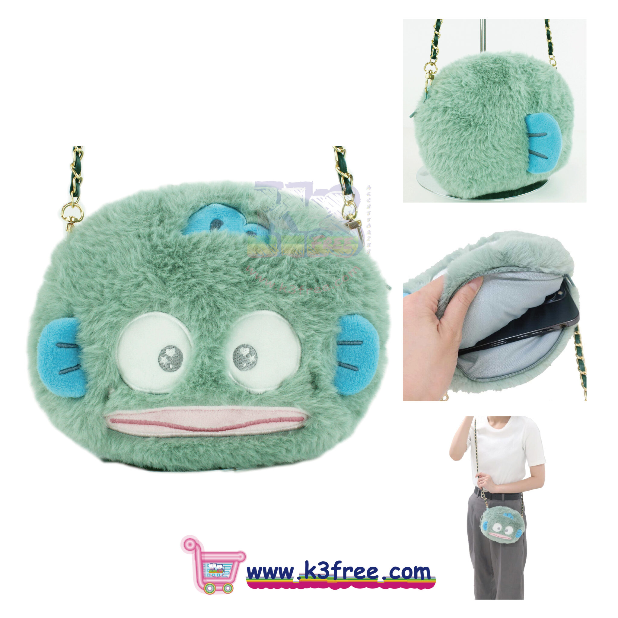 Japan Sanrio Hangyodon Plush Shoulder Bag 1 Japan Sanrio Hangyodon Plush Shoulder Bag