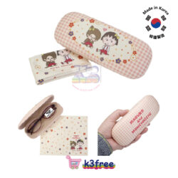 韓國製 小丸子 × Monchhichi 眼鏡盒 連眼鏡布 Korea Maruko x Monchhichi Glasses Case with Eyeglass Cloth